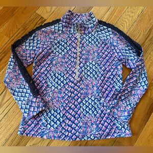Lilly Pulitzer UPF 50+ Skipper Popover Multi Royal Purple Jacket Women’s Size M